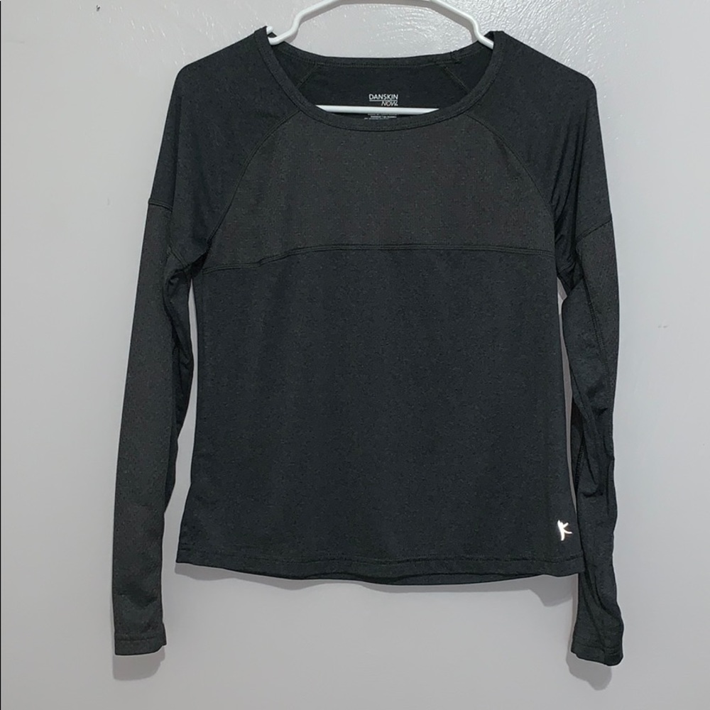 Long sleeved Charcoal Gray Dri-fit running shirt